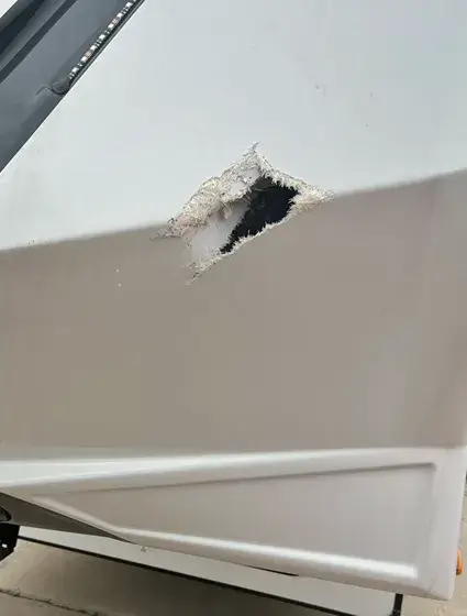 RV car with hole